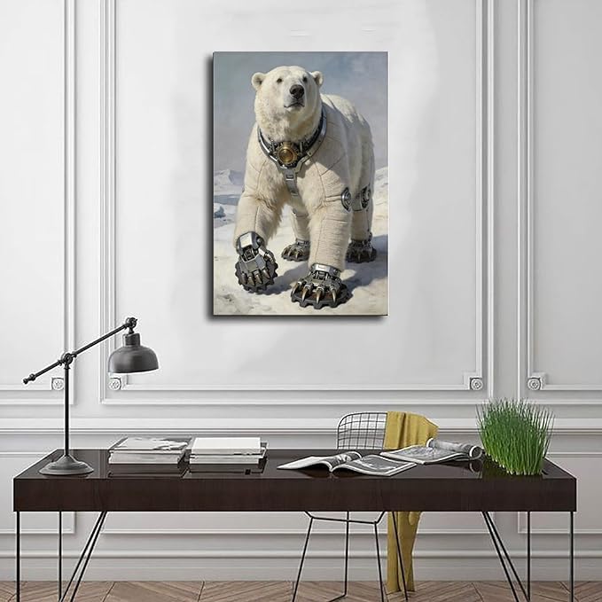 Framed Futuristic Fantasy Wall Art for Living Room TV Wall Modern Tech Style Home Decor 08x12inch(20x30cm)
