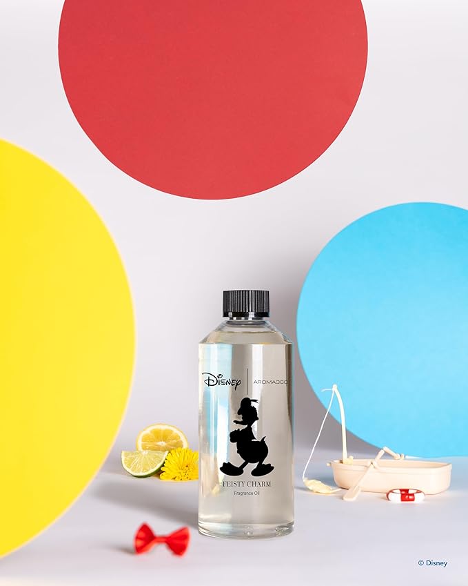 Aroma360 | Disney Feisty Charm Oil Blend | Donald Duck | Luxury Essential Oil | Aromatherapy Scent Diffuser Oil | Blue Cedar, Cardamom and Eucalyptus 16.9 fl oz, 500 mL