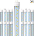 JESLED T8 LED 4FT Type A+B Light Bulbs, 24W(65W Equivalent), 3000LM, 6000K Super Bright, Plug and Play or Ballast Bypass, 4 Foot LED Fluorescent Tube Replacement, ETL Listed, Dual-Ended, Clear 16-Pack