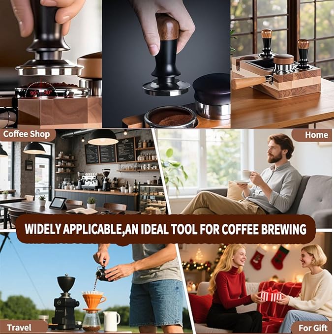 51mm Espresso Tamper, Premium Barista Coffee Tamper, 30lbs Replacement Springs Calibrated Tamper,Stainless Steel Base Tamper Fits for All 51mm Portafilters,Espresso Accessories