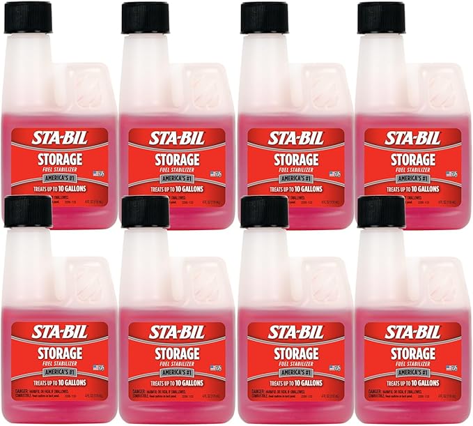 STA-BIL Storage Fuel Stabilizer | Keeps Fuel Fresh for 24 Months, Prevents Corrosion, Gasoline Treatment Additive That Protects System, Gas Stabilizer for Storage, 4 oz (8 Pack)
