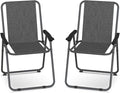 UDPATIO Patio Folding Chairs Set of 2, Lightweight Portable Patio Chair with Sturdy Steel Frame and Weather-Resistant Textilene Fabric, Black