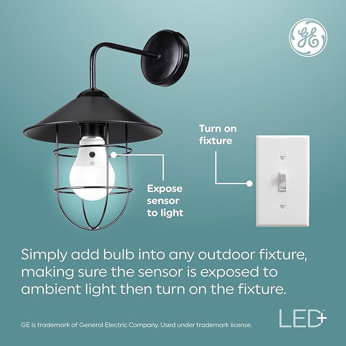 GE LED+ CA11 Dusk to Dawn LED Light Bulbs, Automatic On/Off Outdoor Security Lights, Soft White, E26 Medium Base (2 Pack)