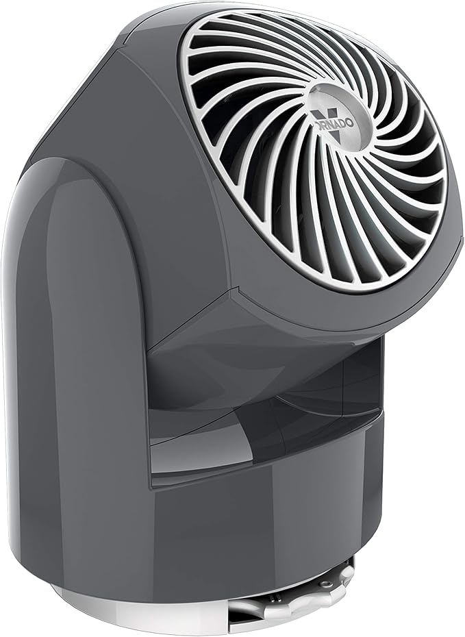 Vornado Flippi V6 Compact Air Circulator Fan, Quiet Portable Travel Fan for Office or Bedroom, Adjustable Head, 2 Speeds, Storm Gray