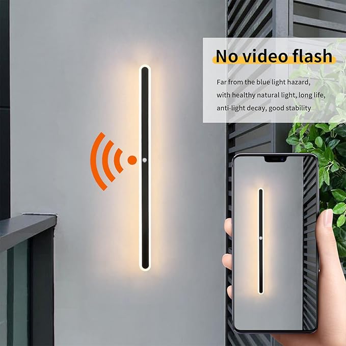 Modern LED Wall Sconce with Motion Sensor Interior Acrylic Black Wall Lamp Indoor Minimalist Long Wall Light Inside Lighting Fixtures for Living Room Bathroom Front Door Bedroom (150CM,Warm Light)