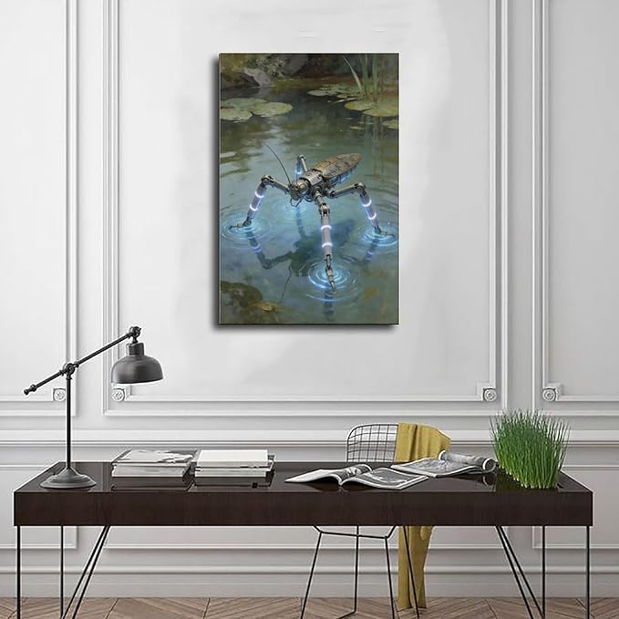 Framed Modern Sci Fi Wall Art for Living Room And Studio Futuristic Minimalist Decor 20x30inch(50x75cm)