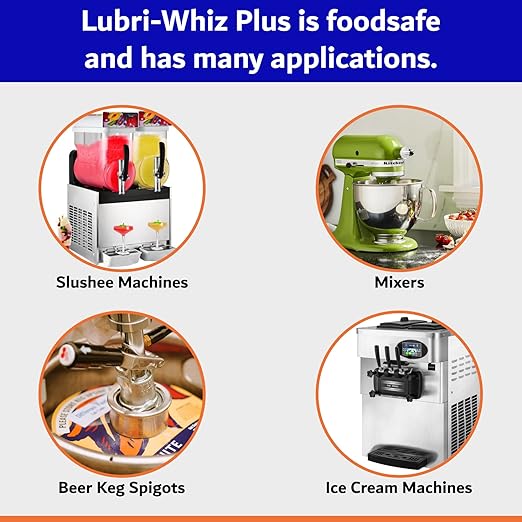 Grease-Whiz Food Grade Grease Lubricant (4oz, 12 Pack) - Lubricate Ice Cream, Slushee Machine, Beer Kegs, Pools, O Rings - Food Grade Lubricant for Commercial & Domestic Use by Billy Buckskin