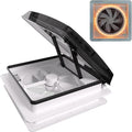 2012 14" RV Roof Vent Fan with Voice Control & 4-Color LED Light, Air Max Ultra Quiet 12V - 24V Smart Reversible Exhaust Fan with Remote and Rain Sensor for Camper, Trailer, Van, Motorhome Ventilation