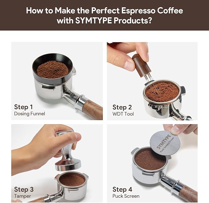 Espresso Accessories Kit 51mm Tamper: Espresso Tamper Set, Coffee Tamper Espresso Tools with WDT Tool, Puck Screen, Dosing Funnel | Espresso Kit Espresso Machine Accessories Fit 51mm Portafilters