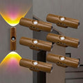 Rechargeable Smart LED Motion Sensor Ambient Light, Punch-Free Color Changing Motion Sensor Light for Stairs, Wardrobe, Cabinet (6Pcs,Wood, 7-Color Changing)