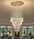W24 x H78 Crystal Glam Chandelier Long Light Chandeliers with Dimmable Light Bulbs High Ceiling Light Fixtures for Foyer Entryway Living Room Stair Gold
