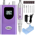 Professional Nail Drill Machine, HoMove 35000RPM Portable Nail Drills, Rechargeable Efile Nails Drill, Low Heat Electric Nail File for Acrylic Gel Nails（Violet）
