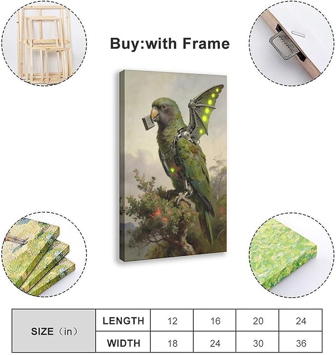 Framed Mechanical Fantasy Wall Art for Modern Living Room Industrial Sci Fi Decor Statement Piece 12x18inch(30x45cm)