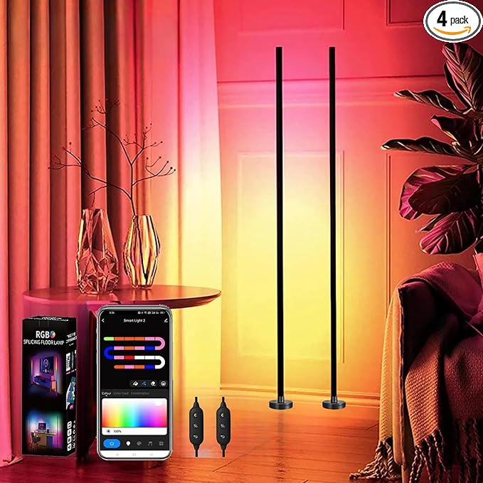 AMill RGB LED Ambient Light, USB Powered, Bluetooth APP Control, Music Sync, 1000+ Lighting Modes, DIY Splice Atmosphere Lamp for Home Decoration (4)