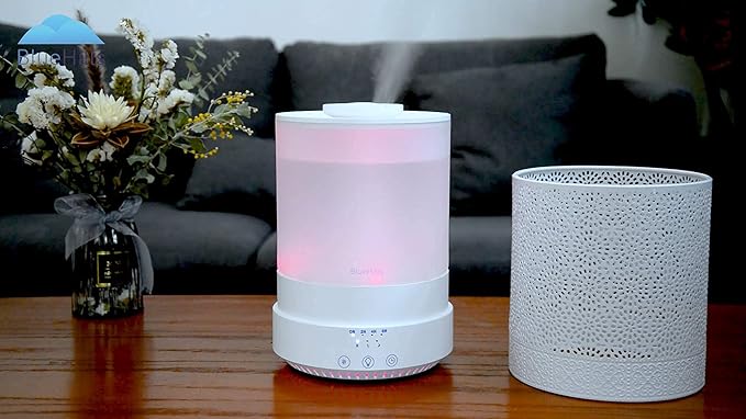 BlueHills Premium Set of Two Large 2500 ML and 4000 ML XL Essential Oil Diffusers Humidifier Combo for Large Room Home with Décor Cover LED Lights Great Gift – Value Pack of White