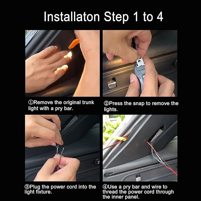Car LED Strip Lights, Dynamic Flowing Car Trunk Light Strip, 157.48" Trunk Led Light Strip, Easy Install, Waterproof, Suitable for Cars, SUVs(Warm Yellow)
