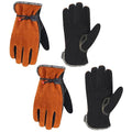 HLDD HANDLANDY 2 Pairs Leather Work Gloves for Men & Women – Cowhide Gardening Gloves, Thorn Proof, Cotton Lined, for Tig/Mig Welding, Construction, Chainsaw, Farm, Landscaping