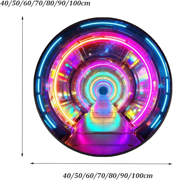 DAJIAYIQI LED Light Decor Wall Art, 3D Wall Sculpture Decoration with Aluminum Frame, Full-screen LED Illuminated Panel, Technological Glowing Wall Art for Bars Hotels E-sports Room(D,100cm)