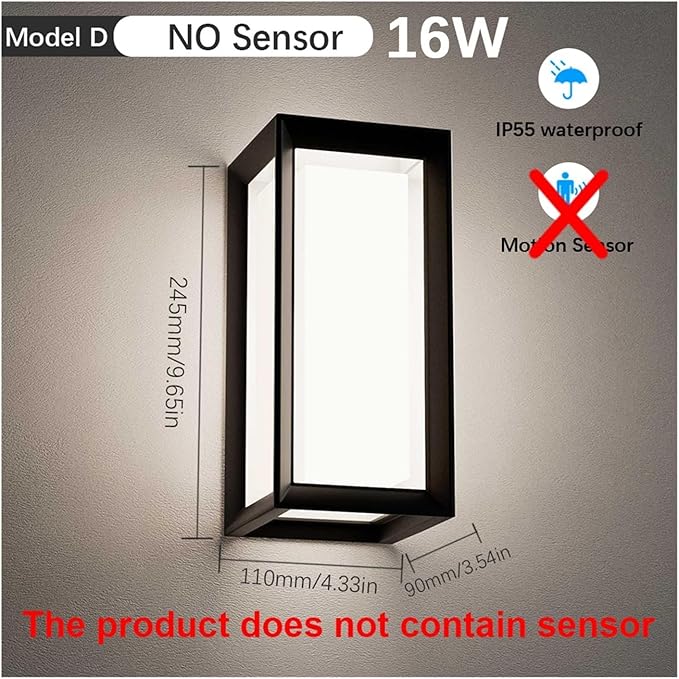 LED Wall Light, LED Wall Lamp Motion Sensor Waterproof Led Lights Wall Light Indoor Outdoor Wall Panels for Home Corridor Lighting,Modern Wall Lamp(Cold White,C NO Sensor)
