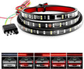Nilight 60 Inch Truck Tailgate Light Bar Double Row LED Flexible Strip Red Running Brake Turn Signal White Reverse Back Up Lighting Modes for Pick Up Truck SUV