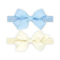 Wee Ones Girls Two Mini Scallop Bows With Bands, Mini, MIB/ANW