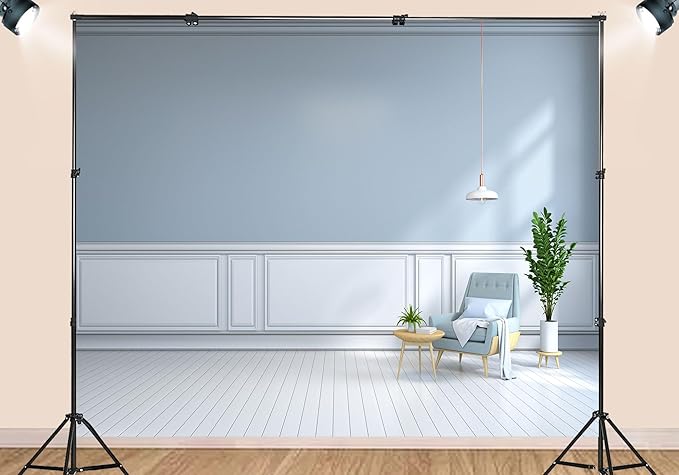 15X10ft Fabric Modern Living Room Sofa Backdrop Smart Home Control Center Interior Apartment Luxury House Background Nordic Style Party Decorations Voice Activated Scene Live Video Zoom Calls Props