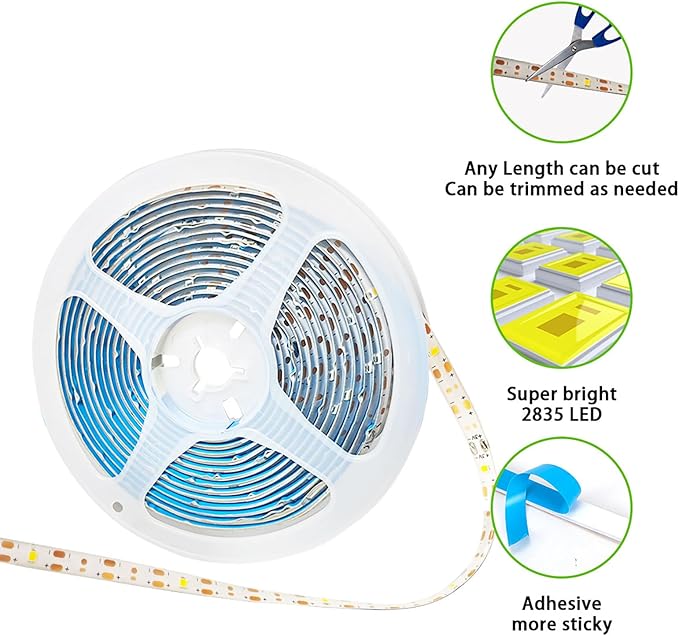 19.8 FT Solar LED Strip Lights Outdoor Waterproof Rope Light 3000K Cuttable & 8 Modes Solar Powered Tape Lighting for Step, Sign, Driveway