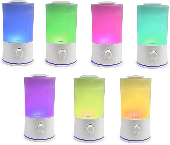 BlueHills Premium Set of Two Large 2000 ML and 2200 ML XL Essential Oil Diffusers Humidifier Combo for Large Room Home with Décor LED Lights Great Gift – Value Pack of White.
