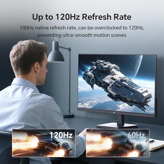 KTC 27 Inch QHD Computer Monitor 100Hz, Up to 120Hz, IPS Panel, 2K 1440P PC Gaming Monitor for Home Office, Adaptive-Sync Support, HDR10, Tilt Adjustable, H27D9
