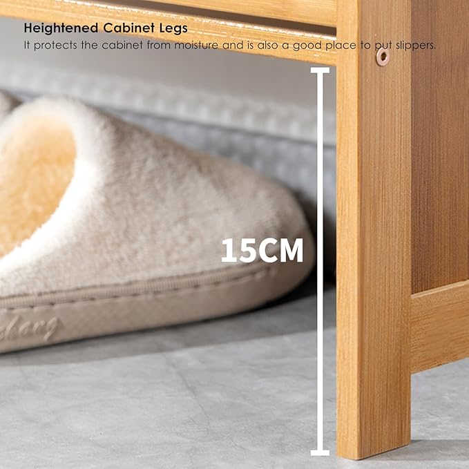 Modern Free Standing Rattan Coat Rack with 3 Flip Drawers 3Tier Shoe Storage Organizer for Entrance Hallway Natural and Stylish Design(50x17x186cm)