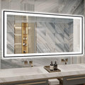 72x36 Bathroom Mirror With Lights - Black Aluminum Framed (Front and Backlit), Anti-Fog LED Lighted Bathroom Mirror,Stepless Dimmable Vanity Mirror,3 Colors Smart Mirror(Horizontal/Vertical)
