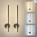 ASD LED 24" Linear Tube Wall Sconce, Modern Bathroom Light Bar | 3CCT, 360° Rotatable, Dimmable, ETL Listed | 8W 420LM 3000-5000K 100-277V | Bedroom, Hallway Vanity Lighting | Black, 2 Pack
