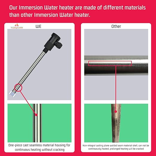 1500W Immersion Electric Submersible Water Heater with Temp Control & GFCI – Portable Heater for Inflatable Pool, Swimming Pool, Above-Ground Pool, spa, Hot Tub Baptistry & baptismal Pool