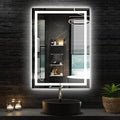 24x36 LED Bathroom Mirror with Lights, Anti Fog Vanity Mirror Wall Mounted, Dimmable Front Light and Backlight, Memory Function Tempered Glass, Shatter Proof ETL Listed