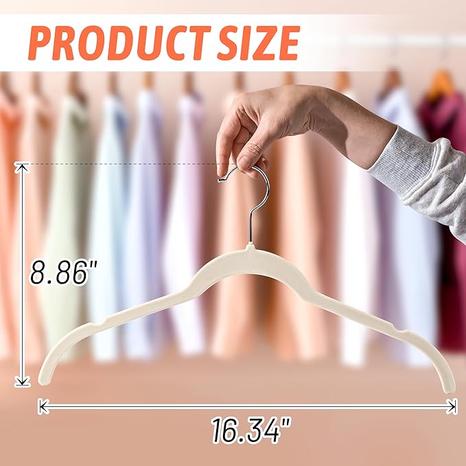 30 Pack Multicolor Velvet Shirt Hangers – Non-Slip Slim Flocked Hangers with Notches, Space-Saving Felt Closet Organiser for Shirts, Dresses, Suits