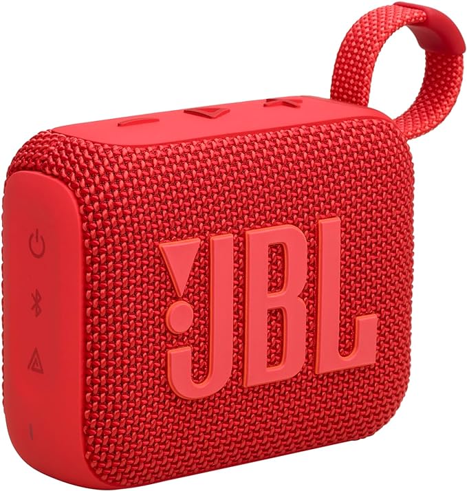 JBL Go 4 - Ultra-Portable, Waterproof and Dustproof Bluetooth Speaker, Big JBL Pro Sound with Punchy bass, 7-Hour Built-in Battery, Made in Part with Recycled Materials (Red)