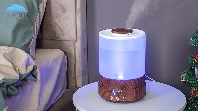 BlueHills Premium 2500 ML Set of 3 Extra Large Essential Oils Diffusers for Big Rooms High Mist Output XL Huge Capacity Adjustable Cool Mist Great Gift – Value Pack of 3 White Dark Wood and Design