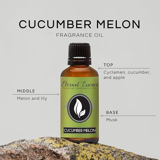 Eternal Essence Oils Cucumber Melon 30ml Premium Fragrance Oil - for Candle, Soap Making, Aromatherapy, Diffusers, Home Care, & Humidifiers