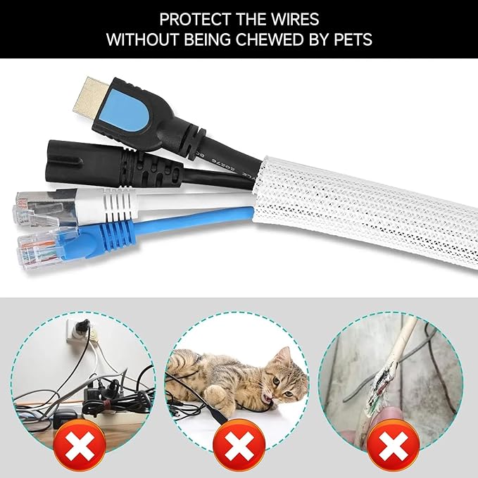 10ft 1/2 inch Cable Management White Cord Cover, Cable Organizer Cord Hider for Wall Mount TV for Computer Electrical Wire Power Cord Audio Video Cable, White