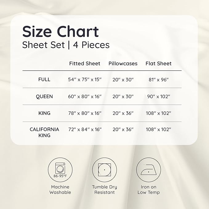 Bambaw 100% Viscose Derived from Bamboo Sheet Set Full Size – 4pcs Cooling Sheets for Hot Sleepers, with Elastic Corner Straps, Soft Bedding Set, Luxury Sheets Full Size (Charcoal)
