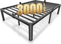 MAF 12 Inch Full Size Metal Platform Bed Frame with Round Corner Legs, Mattress Slide Stopper, 3000 LBS Heavy Duty Steel Slats Support, No Box Spring Needed, Noise Free
