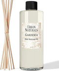 Urban Naturals Reed Diffuser Oil Refill Gardenia with Jasmine, Ylang Ylang, Tuberose, Amber 8 oz + Free Reed Sticks, Made in the USA