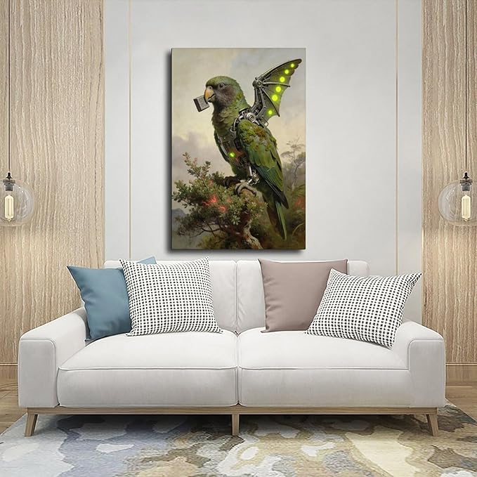 Framed Mechanical Fantasy Wall Art for Modern Living Room Industrial Sci Fi Decor Statement Piece 24x36inch(60x90cm)