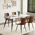 Modern Dining Table Set for 4, 62'' Sintered Stone Dining Table with 4 Chairs, Easy to Assemble