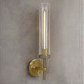 Brass Sconces Wall Lighting, 19" Tube Glass Gold Sconces, Bathroom Wall Sconces Lighting Vanity Lights Wall Lights for Living Room, Hallway, Fireplace, Staircase