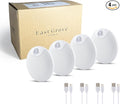 Magnetix 3in Re-Chargeable LED Under Cabinet Motion Sensor Puck Light with Magnetic Mounting Clips, Dimmable and 3000K CCT in White (Pack of 4) for Kitchens, Closets, and Stairs