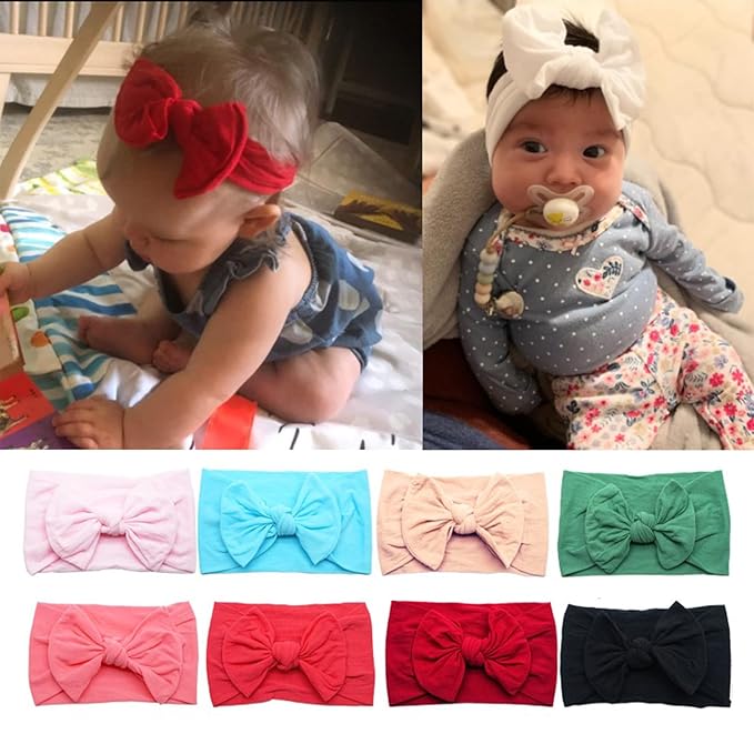 20PCS Baby Girls Headbands Soft Nylon Newborns Headbands 4.5inch Hair Bows Elastic Hairbands Hair Accessories for Newborns Infants Toddlers Girls Kids