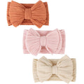 DRESHOW BQUBO Handmade Baby Headbands Soft & Stretchy Hair Bands with Bows Nylon Bows Hairbands for Girls Newborn Infant Toddlers Hair Accessories 3 pack