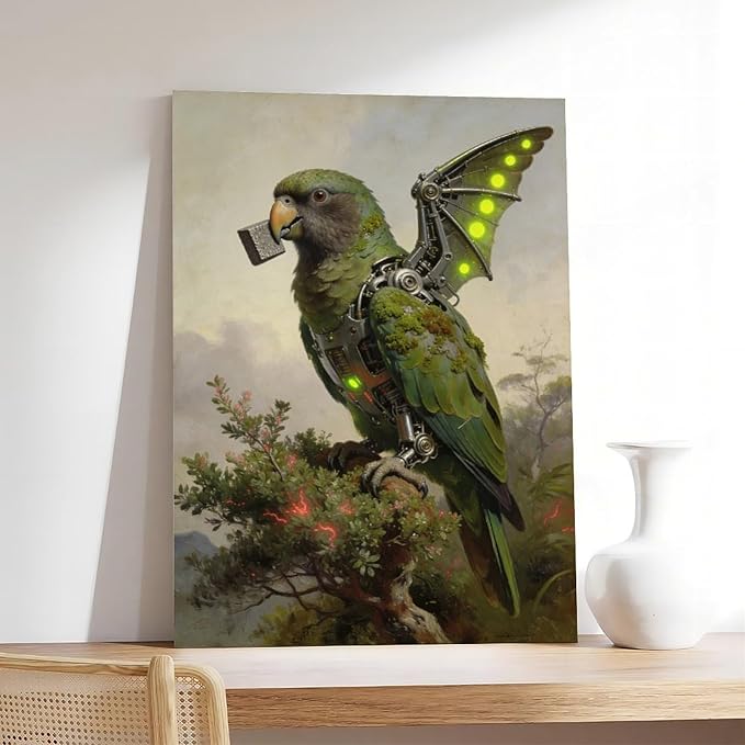 Framed Mechanical Fantasy Wall Art for Modern Living Room Industrial Sci Fi Decor Statement Piece 12x18inch(30x45cm)
