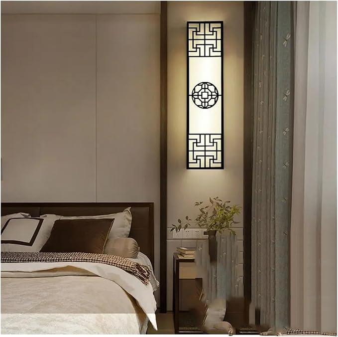 Chinese Style Bedroom Wall Lamp Strip Shaped Zen Background Wall Light Living Room Hallway Stairs Hotel Wall Sconces,Modern